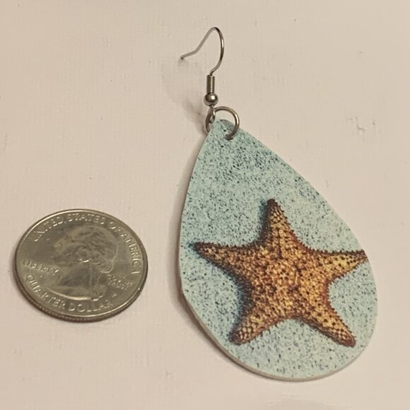 Turquoise Earring, Starfish Earring, Beach Earring, Gift Idea, Nautical Earring - Picture 6 of 7